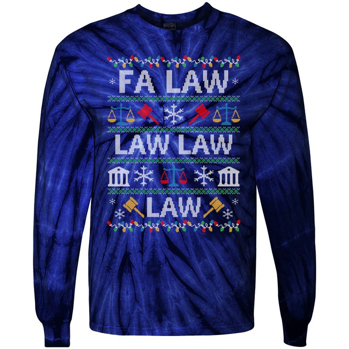 Fa Law Law Vintage Lawyer Ugly Christmas Sweater Tie-Dye Long Sleeve Shirt