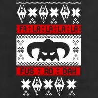Fa La La La La Fus RO Dah Ugly Christmas 7 Panel Mesh Trucker Snapback Hat