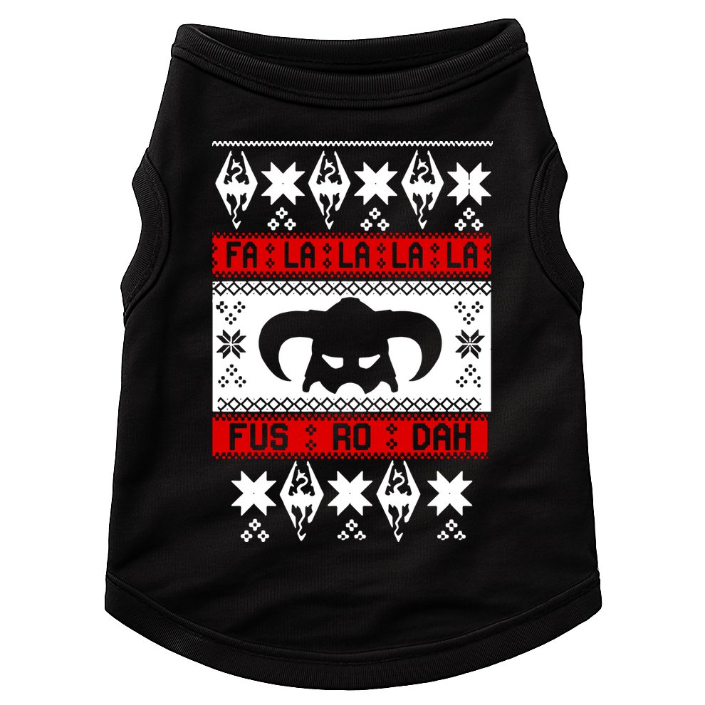 Fa La La La La Fus RO Dah Ugly Christmas Doggie Tank