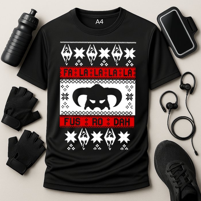 Fa La La La La Fus RO Dah Ugly Christmas Cooling Performance Crew T-Shirt