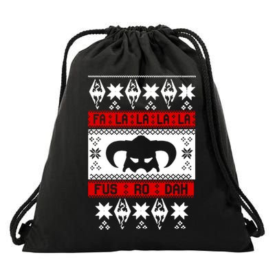 Fa La La La La Fus RO Dah Ugly Christmas Drawstring Bag