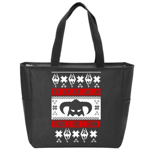 Fa La La La La Fus RO Dah Ugly Christmas Zip Tote Bag