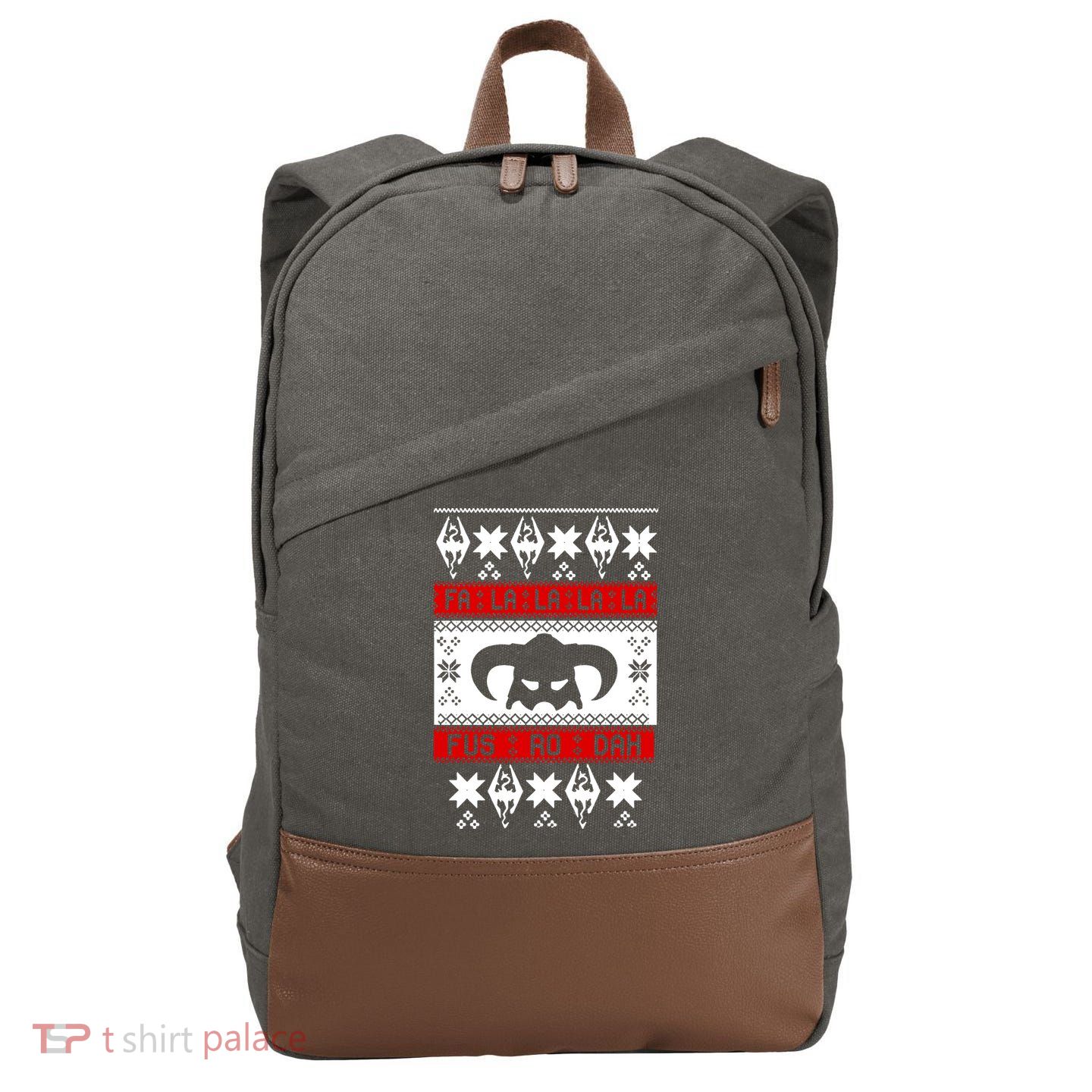 Fa La La La La Fus RO Dah Ugly Christmas Cotton Canvas Backpack