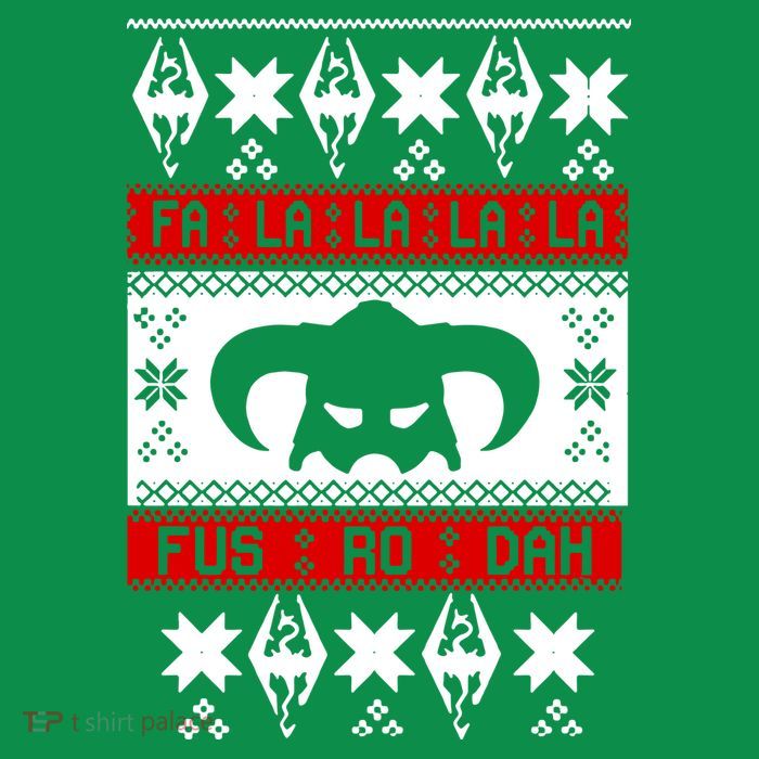 Fa La La La La Fus RO Dah Ugly Christmas Button