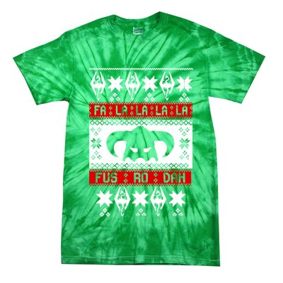 Fa La La La La Fus RO Dah Ugly Christmas Tie-Dye T-Shirt