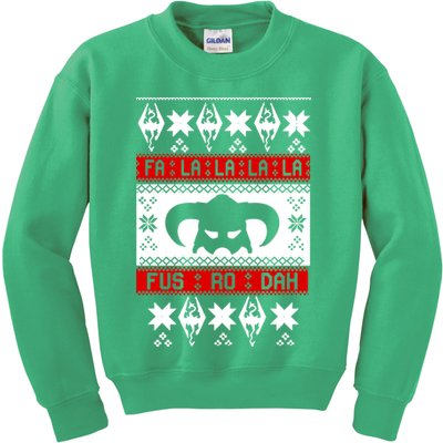 Fa La La La La Fus RO Dah Ugly Christmas Kids Sweatshirt