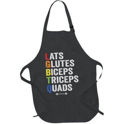Funny Lgbtq Lats Glutes Biceps Triceps Quads Weightlifting Full-Length Apron With Pockets