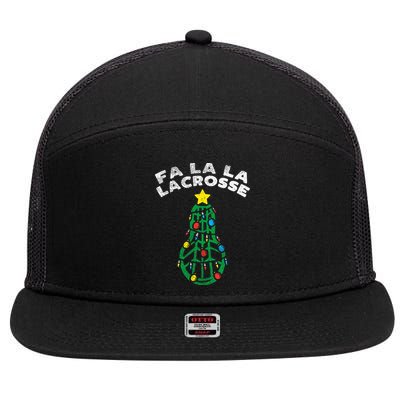 Fa La Lacrosse Christmas Lax Player Goalie Team 7 Panel Mesh Trucker Snapback Hat