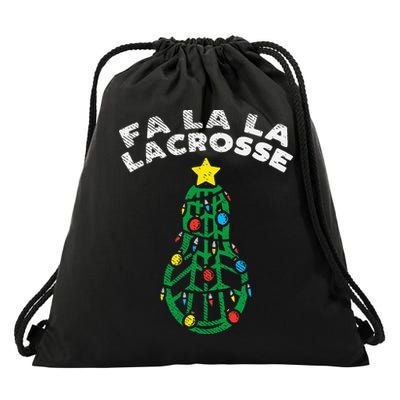 Fa La Lacrosse Christmas Lax Player Goalie Team Drawstring Bag