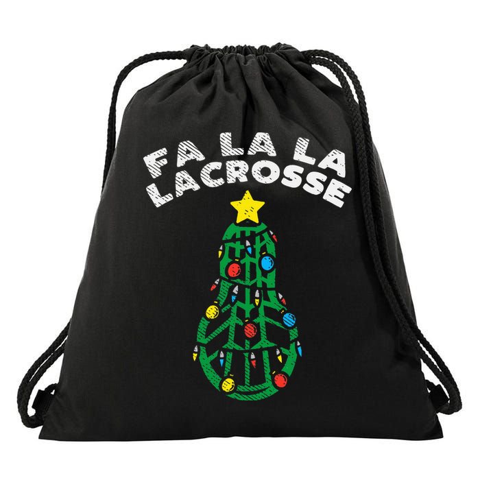 Fa La Lacrosse Christmas Lax Player Goalie Team Drawstring Bag