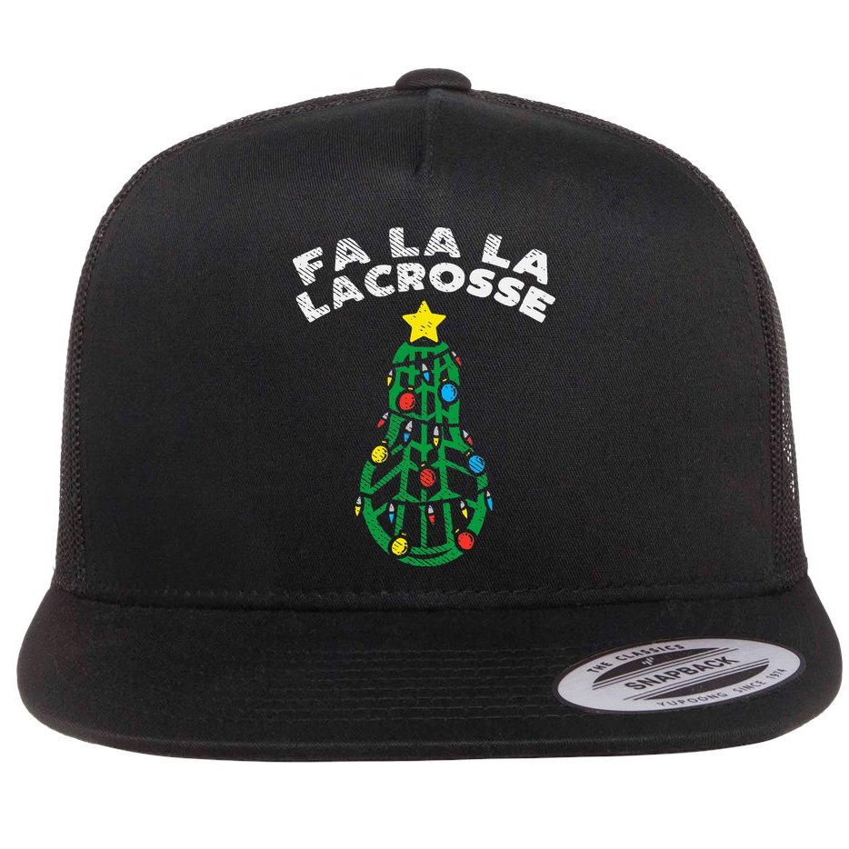 Fa La Lacrosse Christmas Lax Player Goalie Team Flat Bill Trucker Hat