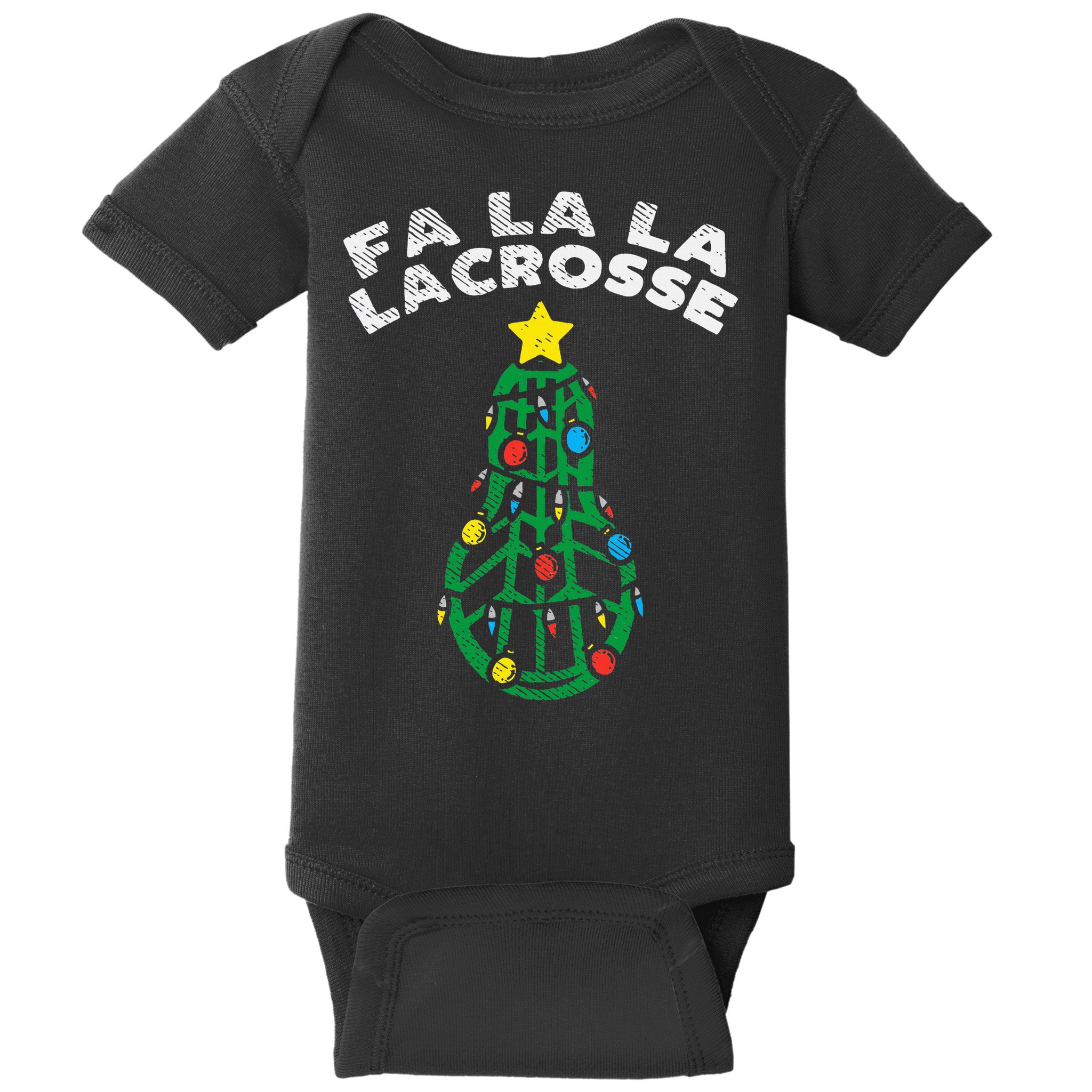 Fa La Lacrosse Christmas Lax Player Goalie Team Baby Bodysuit