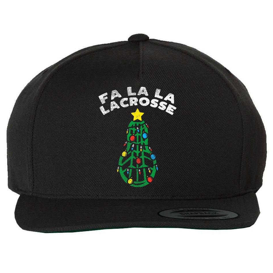 Fa La Lacrosse Christmas Lax Player Goalie Team Wool Snapback Cap