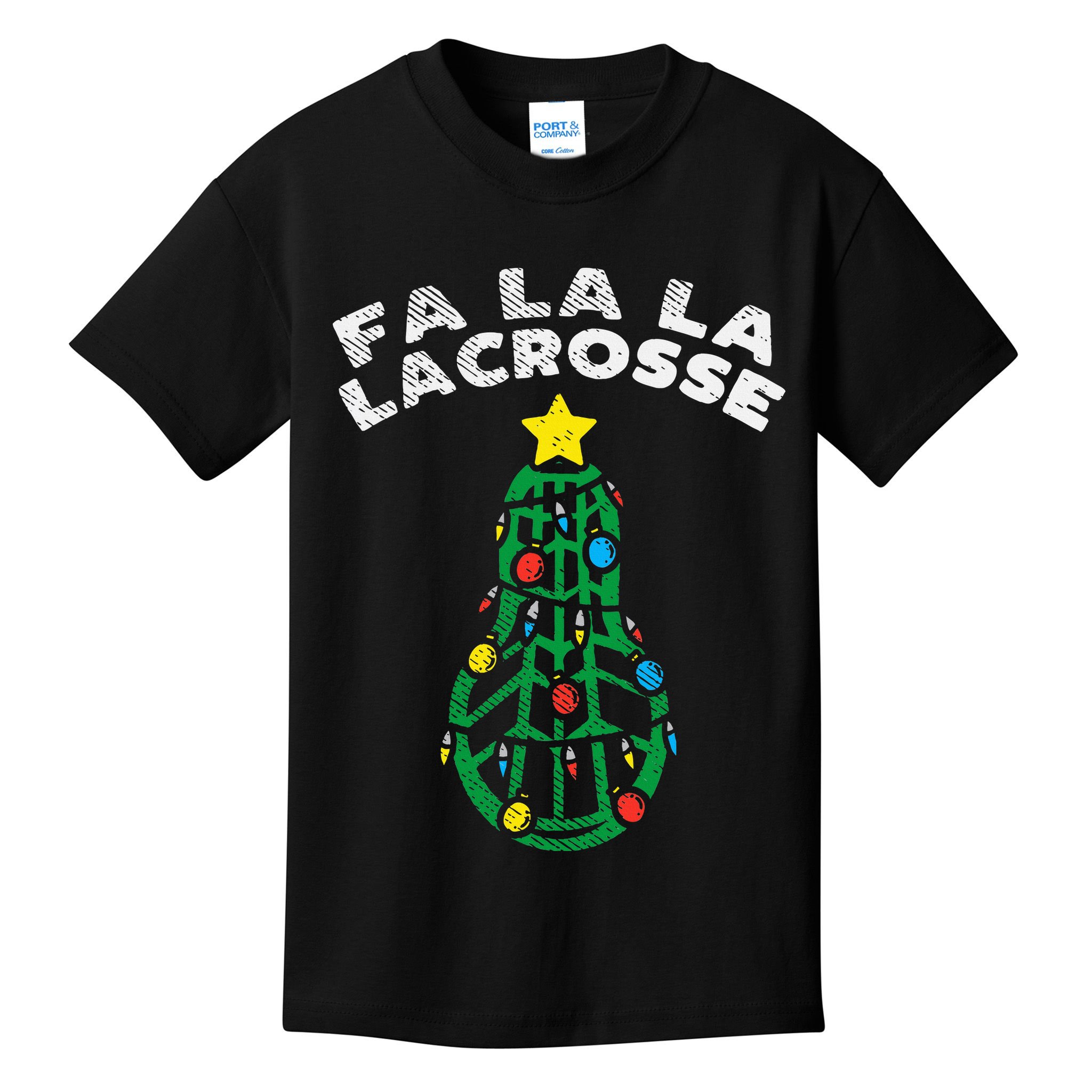 Fa La Lacrosse Christmas Lax Player Goalie Team Kids T-Shirt
