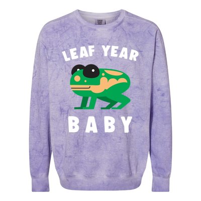 Frog Lovers Leaf Year Leaf Birthday Jumping Funny Gift Colorblast Crewneck Sweatshirt