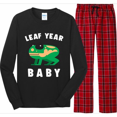 Frog Lovers Leaf Year Leaf Birthday Jumping Funny Gift Long Sleeve Pajama Set