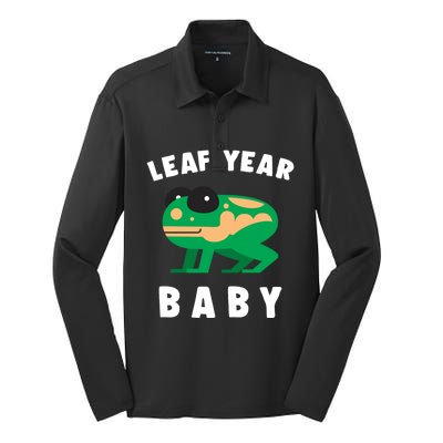 Frog Lovers Leaf Year Leaf Birthday Jumping Funny Gift Silk Touch Performance Long Sleeve Polo