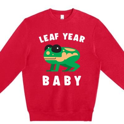 Frog Lovers Leaf Year Leaf Birthday Jumping Funny Gift Premium Crewneck Sweatshirt