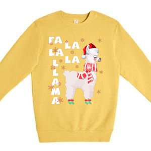 Fa La La Llama Santa Christmas Funny Gift Xmas Premium Crewneck Sweatshirt