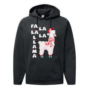 Fa La La Llama Santa Christmas Funny Gift Xmas Performance Fleece Hoodie