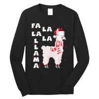 Fa La La Llama Santa Christmas Funny Gift Xmas Long Sleeve Shirt