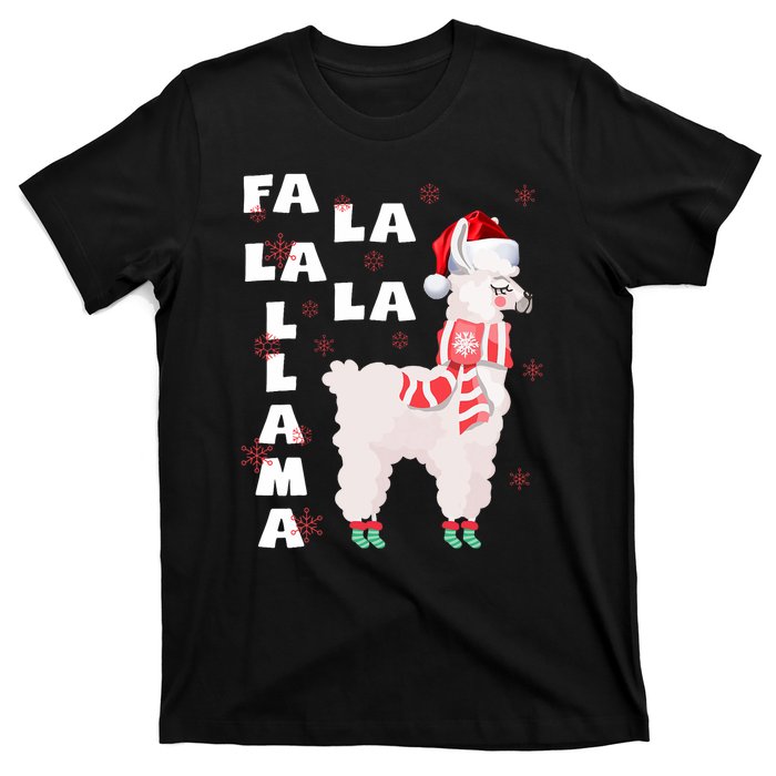 Fa La La Llama Santa Christmas Funny Gift Xmas T-Shirt