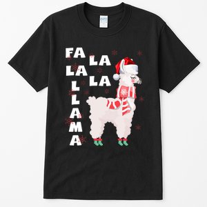 Fa La La Llama Santa Christmas Funny Gift Xmas Tall T-Shirt