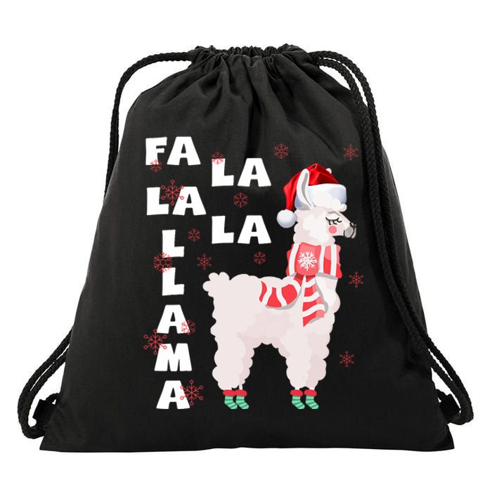 Fa La La Llama Santa Christmas Funny Gift Xmas Drawstring Bag