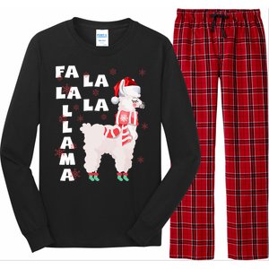 Fa La La Llama Santa Christmas Funny Gift Xmas Long Sleeve Pajama Set