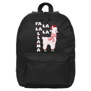 Fa La La Llama Santa Christmas Funny Gift Xmas 16 in Basic Backpack