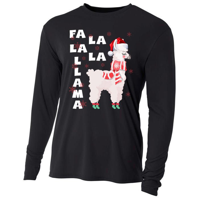 Fa La La Llama Santa Christmas Funny Gift Xmas Cooling Performance Long Sleeve Crew