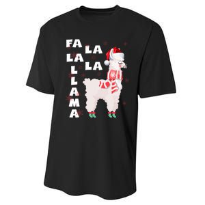 Fa La La Llama Santa Christmas Funny Gift Xmas Performance Sprint T-Shirt