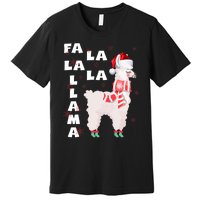 Fa La La Llama Santa Christmas Funny Gift Xmas Premium T-Shirt