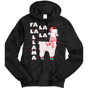 Fa La La Llama Santa Christmas Funny Gift Xmas Tie Dye Hoodie