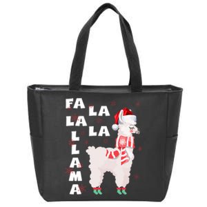 Fa La La Llama Santa Christmas Funny Gift Xmas Zip Tote Bag