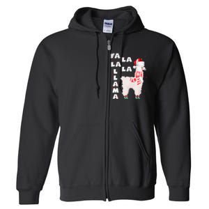 Fa La La Llama Santa Christmas Funny Gift Xmas Full Zip Hoodie