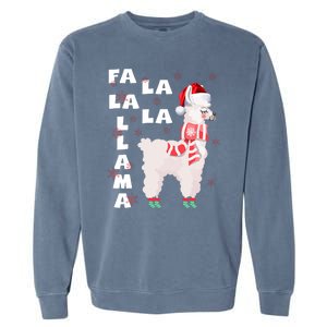 Fa La La Llama Santa Christmas Funny Gift Xmas Garment-Dyed Sweatshirt