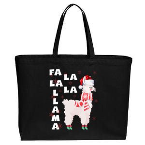 Fa La La Llama Santa Christmas Funny Gift Xmas Cotton Canvas Jumbo Tote