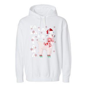 Fa La La Llama Santa Christmas Funny Gift Xmas Garment-Dyed Fleece Hoodie