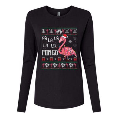 Fa La Lamingo Flamingo Lover Christmas Ugly Sweater Xmas Gift Womens Cotton Relaxed Long Sleeve T-Shirt