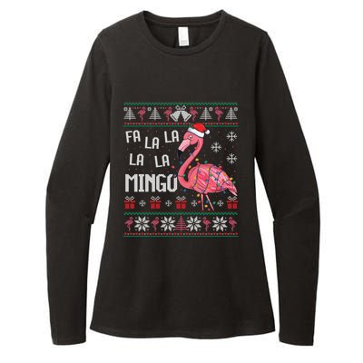 Fa La Lamingo Flamingo Lover Christmas Ugly Sweater Xmas Gift Womens CVC Long Sleeve Shirt