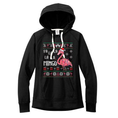 Fa La Lamingo Flamingo Lover Christmas Ugly Sweater Xmas Gift Women's Fleece Hoodie