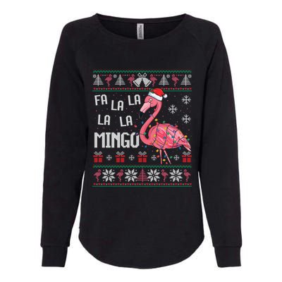 Fa La Lamingo Flamingo Lover Christmas Ugly Sweater Xmas Gift Womens California Wash Sweatshirt