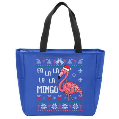 Fa La Lamingo Flamingo Lover Christmas Ugly Sweater Xmas Gift Zip Tote Bag