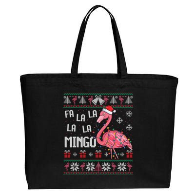 Fa La Lamingo Flamingo Lover Christmas Ugly Sweater Xmas Gift Cotton Canvas Jumbo Tote