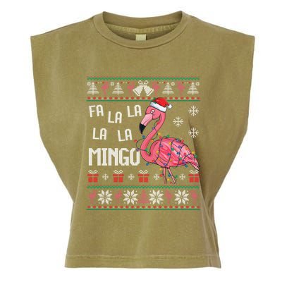 Fa La Lamingo Flamingo Lover Christmas Ugly Sweater Xmas Gift Garment-Dyed Women's Muscle Tee