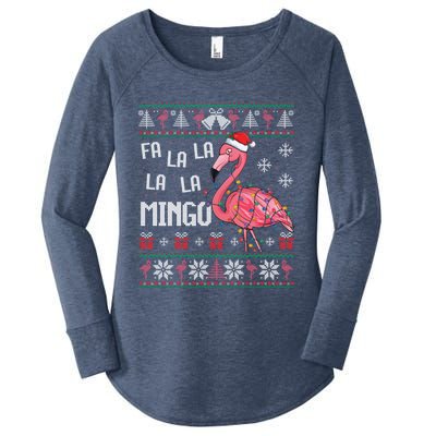 Fa La Lamingo Flamingo Lover Christmas Ugly Sweater Xmas Gift Women's Perfect Tri Tunic Long Sleeve Shirt