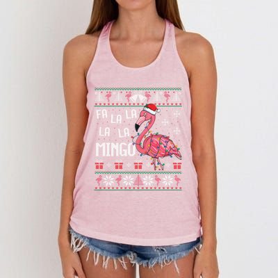 Fa La Lamingo Flamingo Lover Christmas Ugly Sweater Xmas Gift Women's Knotted Racerback Tank