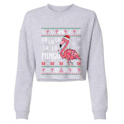 Fa La Lamingo Flamingo Lover Christmas Ugly Sweater Xmas Gift Cropped Pullover Crew