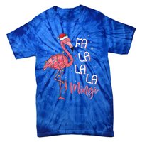 Fa La La Mingo Flamingo Christmas Tree Tropical Xmas Gift Tie-Dye T-Shirt